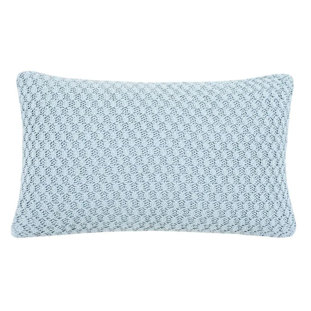 Almofada Rinzeira Buddemeyer Tricot Zoe Azul 30x50cm