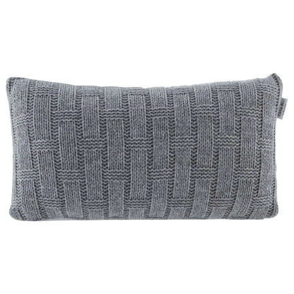 Almofada Rinzeira Kacyumara Tricô Treliça Prata 30x50cm