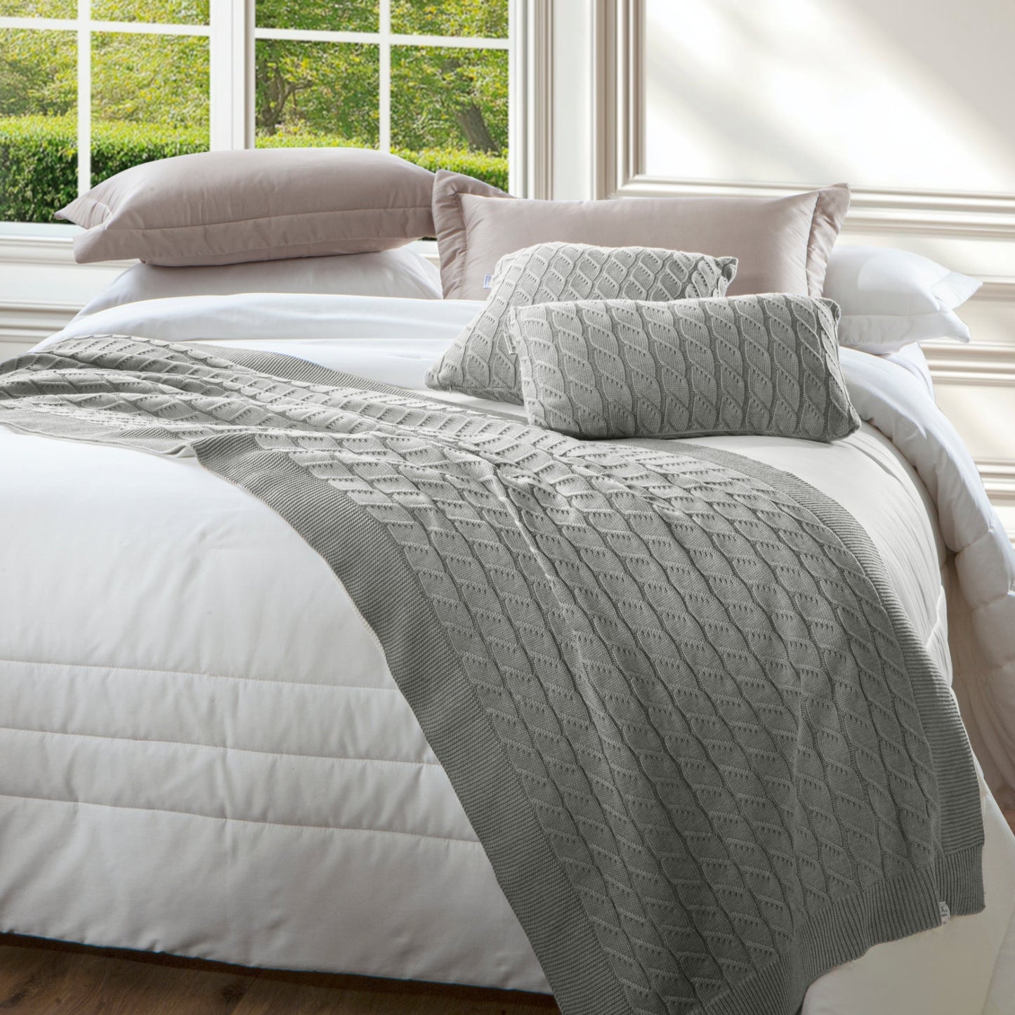 Almofada Rinzeira Kacyumara Tricô Vivat Greenjoy 30x50cm