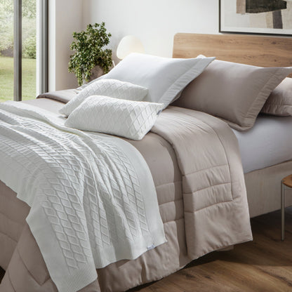 Almofada Rinzeira Kacyumara Vivat Tricô 100% Algodão Off-White 30x50cm