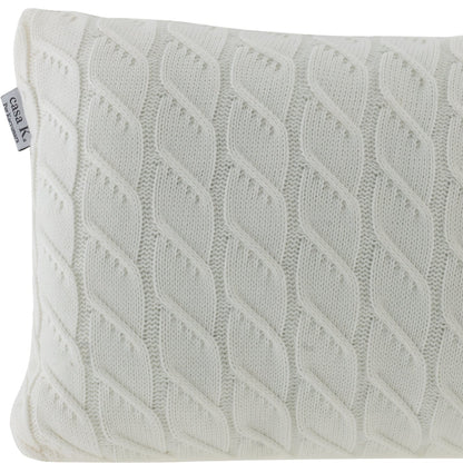 Almofada Rinzeira Kacyumara Vivat Tricô 100% Algodão Off-White 30x50cm