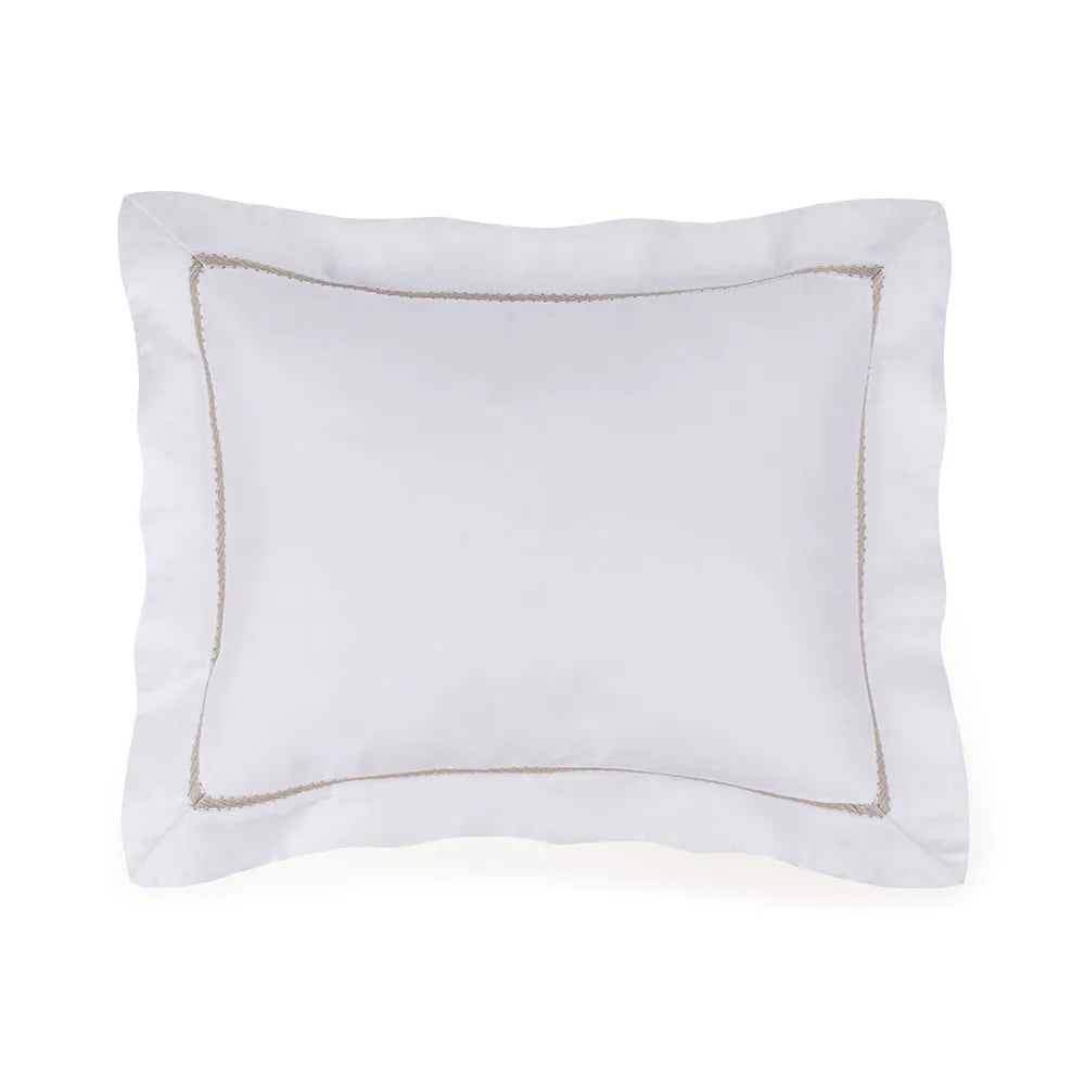 Almofada Rinzeira Trussardi Frezzano 300 Fios Cetim 100% Algodão Branco Legno 30x40cm