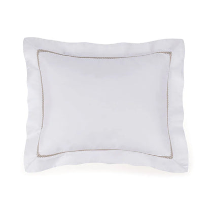 Almofada Rinzeira Trussardi Frezzano 300 Fios Cetim 100% Algodão Branco Legno 30x40cm