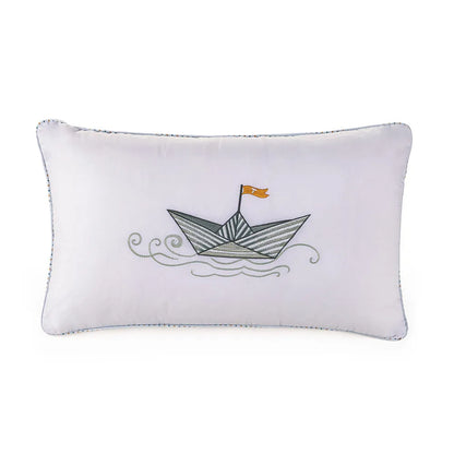 Almofada Rinzeira Trussardi Marinai 300 Fios Cetim 100% Algodão Egípcio Branco 30x50cm