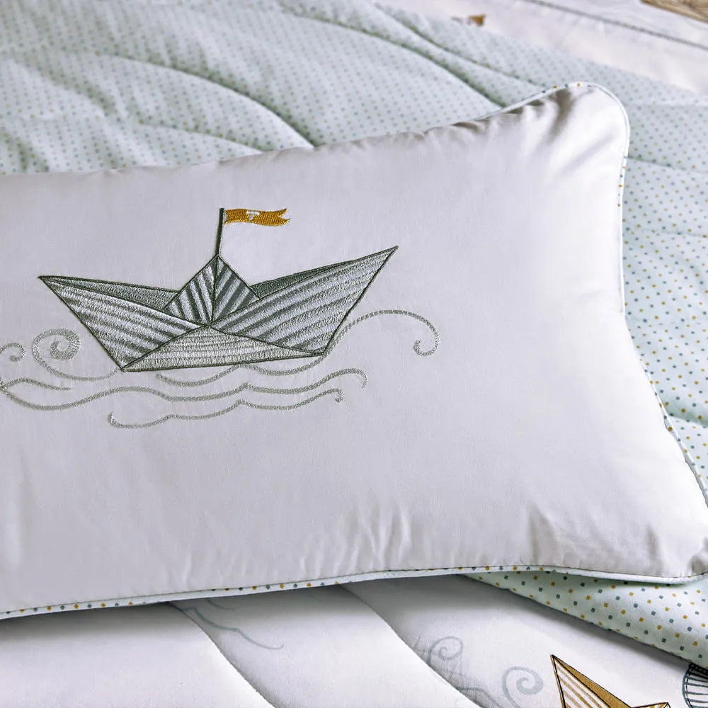 Almofada Rinzeira Trussardi Marinai 300 Fios Cetim 100% Algodão Egípcio Branco 30x50cm