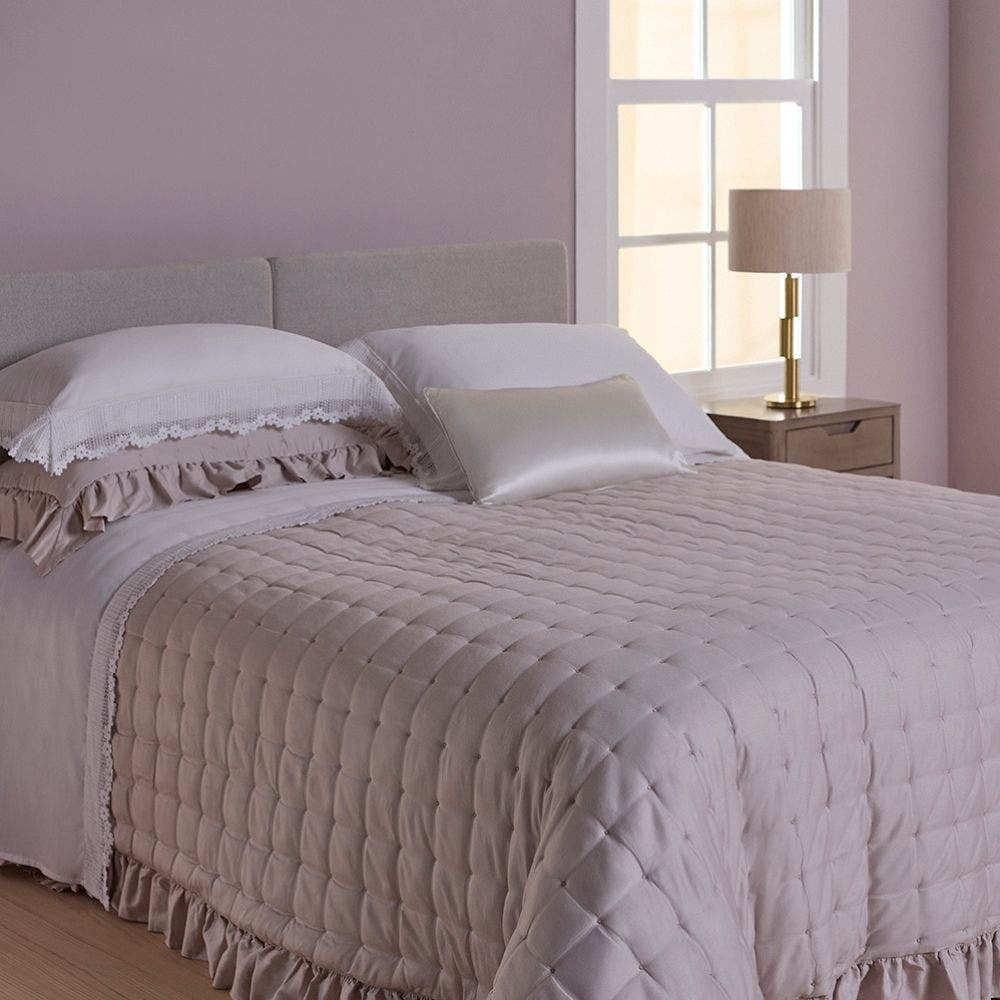 KIT COLCHA QUEEN PETIT POIS ROSA BALLET  2,80X2,60CM