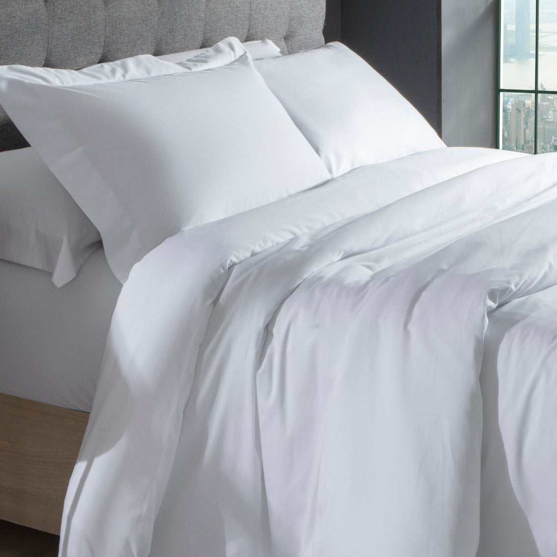 Capa de Duvet Kacyumara Satinee Branco King 300 Fios Percal