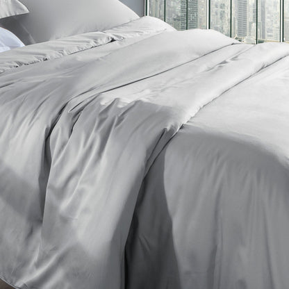 Capa de Duvet Kacyumara Satinee Prata Super King 300 Fios Percal