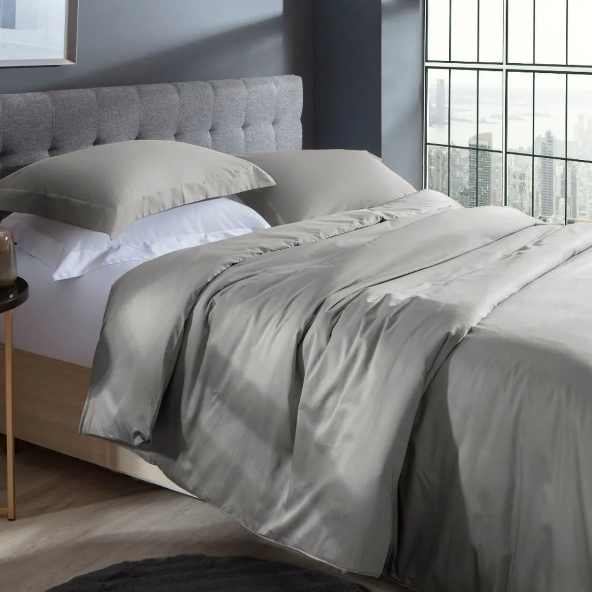Capa de Edredom King Kacyumara Satinée 300 Fios Fend Stone 2,80m x 2,60m