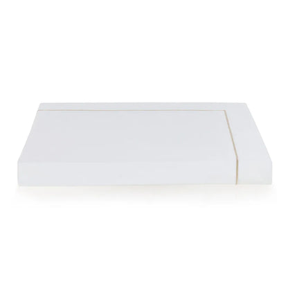 Capa de Edredom King Trussardi Dominicani Branco/Nocciola 600 Fios 100% Algodão Egípcio (2,90m x 2,70m)