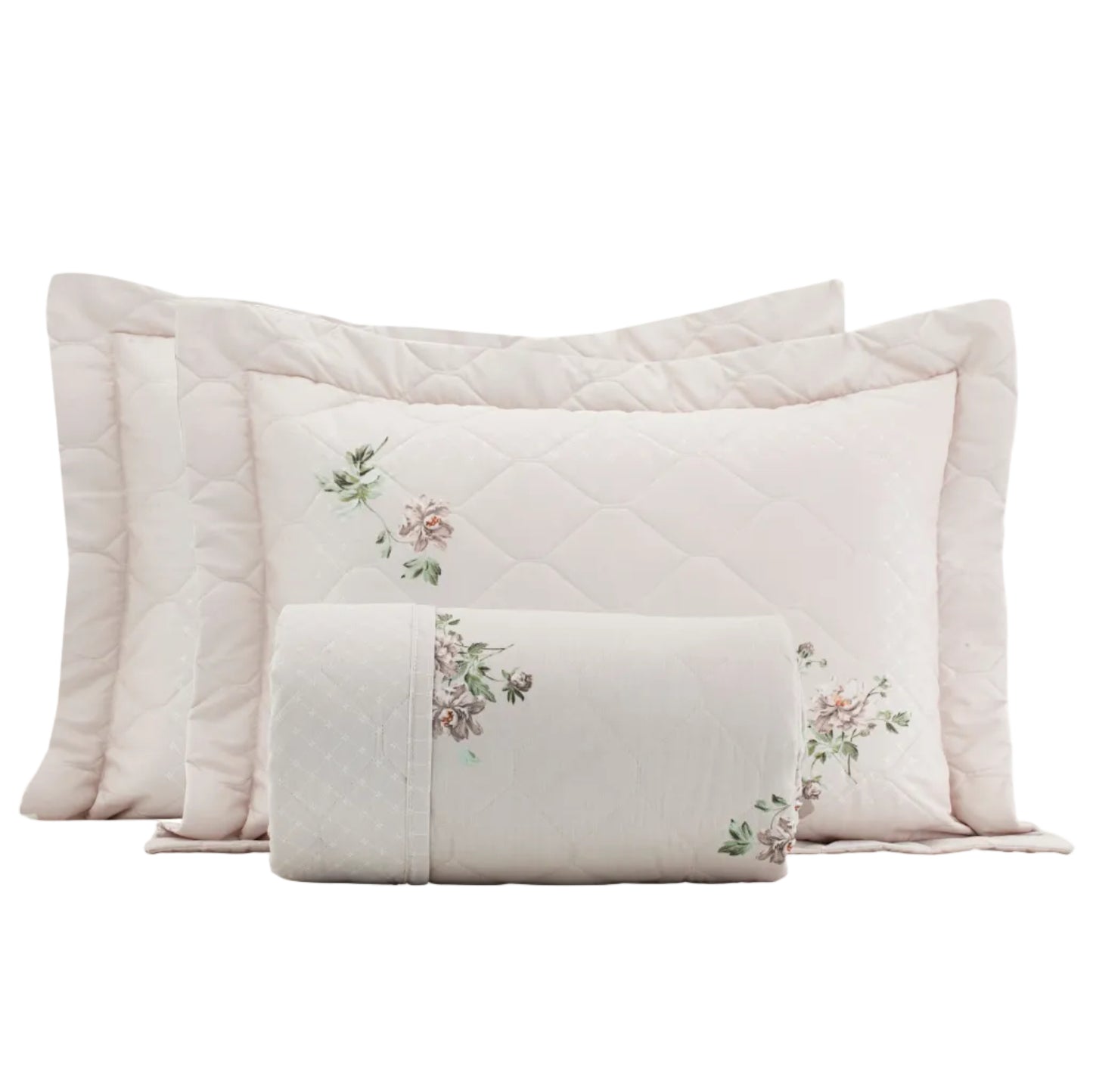 Cobreleito Casal Kacyumara Vida Bela 200 Fios Erdene com 2 Portas Travesseiro 2,20m x 2,40m