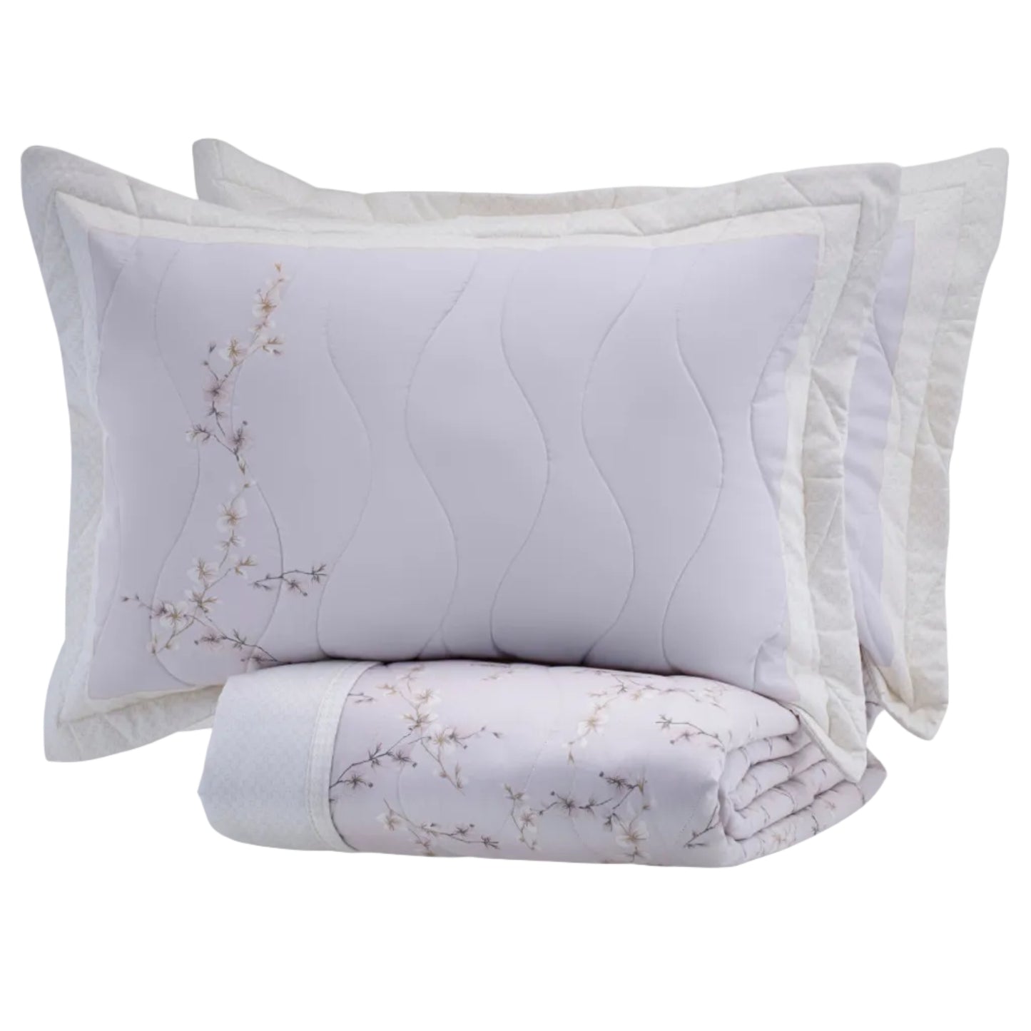 Cobreleito King Kacyumara Satinée 300 Fios Cherry com 2 Portas Travesseiro 2,80m x 2,60m