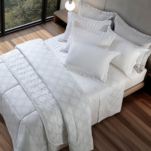 Cobreleito King Kacyumara Lazio 300 Fios Badri com 2 Portas Travesseiro 2,80m x 2,60m