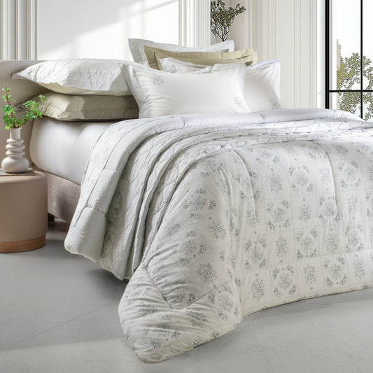 Cobreleito Queen Kacyumara Vida Bela 200 Fios Ayse com 2 Portas Travesseiro 2,40m x 2,60m