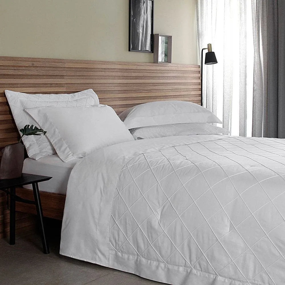 Kit Colcha Super King Buddemeyer Luxus Etienne Cetim 270 Fios 100% Algodão Branco 310x260cm