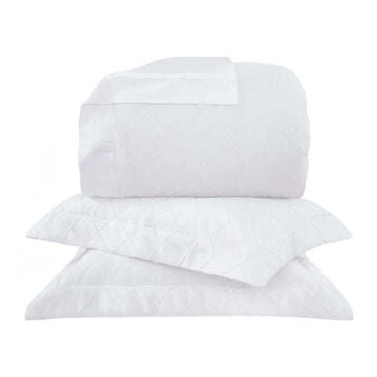 Kit Colcha Super King Buddemeyer Luxus Etienne Cetim 270 Fios 100% Algodão Branco 310x260cm
