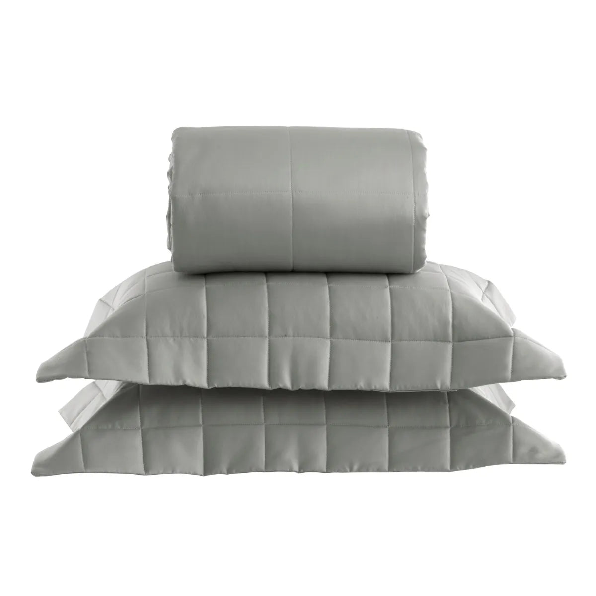 Colcha Queen Kacyumara Satinée Square Greenjoy com 2 Portas Travesseiro 2,40m x 2,60m