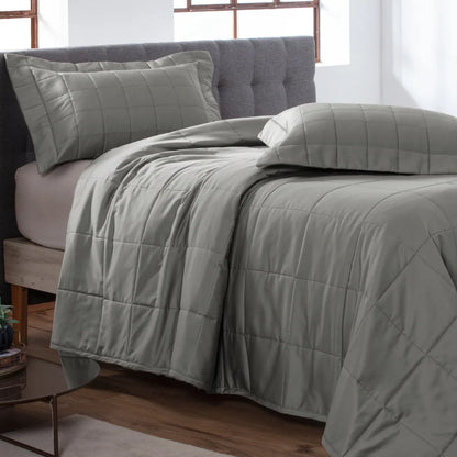 Colcha Queen Kacyumara Satinée Square Greenjoy com 2 Portas Travesseiro 2,40m x 2,60m