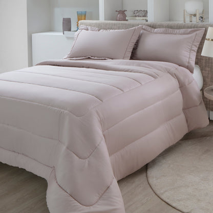 Colcha Super King Kacyumara Confort Montez 300 Fios Rose Parisi com 2 Portas Travesseiro 3,20m x 2,70m