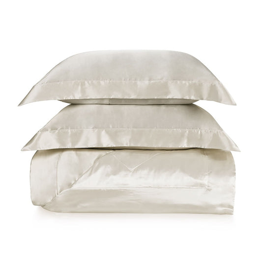 Colcha Trussardi Speciale 100% Seda com Porta Travesseiros Super King Natural 3 Peças