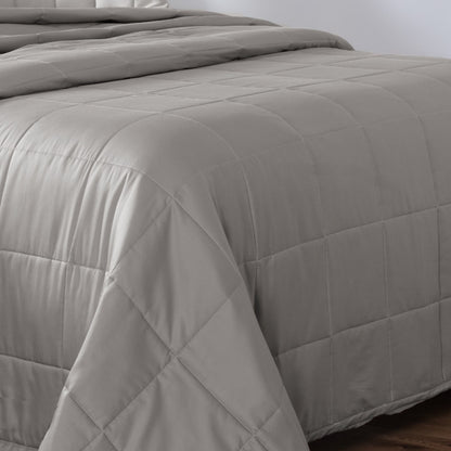 Colcha Satinee Square King Cor Bege 100% Algodão