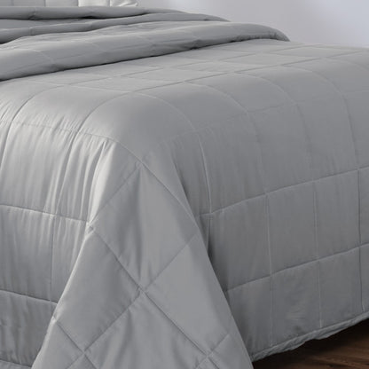 Colcha Satinee Square King Cor Prata 100% Algodão
