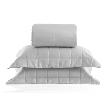 Colcha Satinee Square Queen Cor Prata 100% Algodão