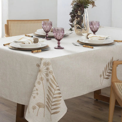 Toalha de Mesa Jolitex Ateliê Florida Nude Bordada 6 Lugares 1,50x2,20m