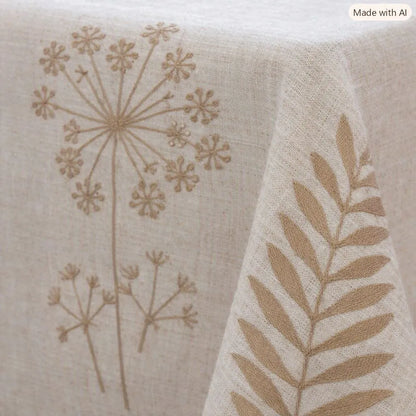 Toalha de Mesa Jolitex Ateliê Florida Nude Bordada 6 Lugares 1,50x2,20m