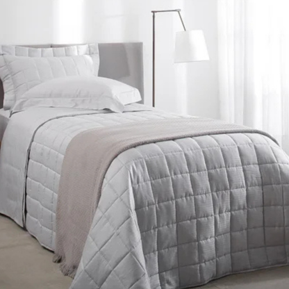 Jogo de Cama  Buddemeyer Damask Stripes Solteiro Cinza 100% Algodão Fio Penteado Cetim 300 Fios