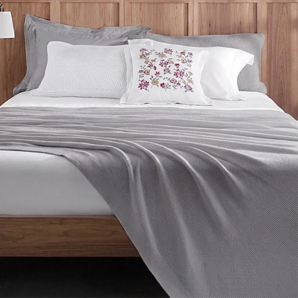 Colcha Buddemeyer Luxus Tricot Turim 100% Algodão Queen Cinza