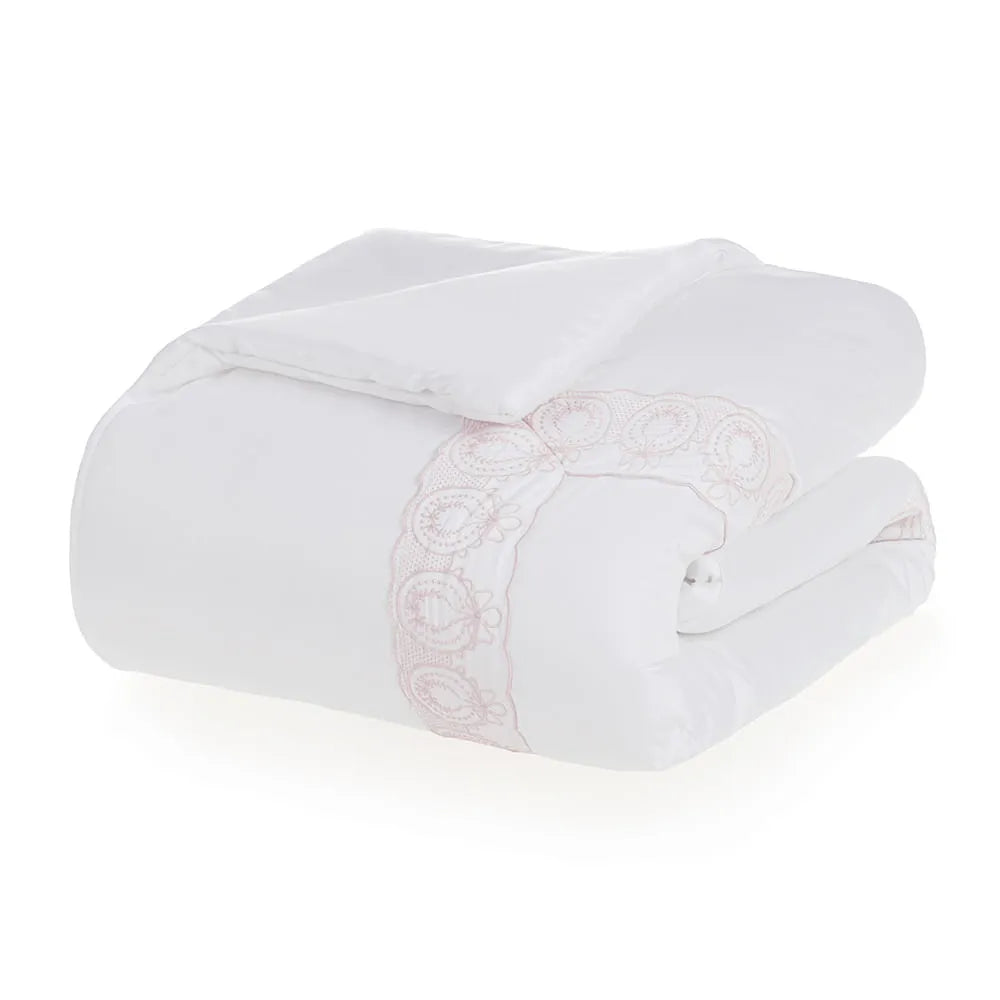 Edredom Trussardi Olivia Baby Branco e Soft Nude – 1,10 x 1,60m