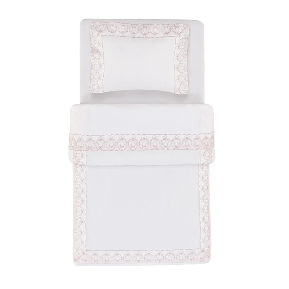 Edredom Trussardi Olivia Baby Branco e Soft Nude – 1,10 x 1,60m