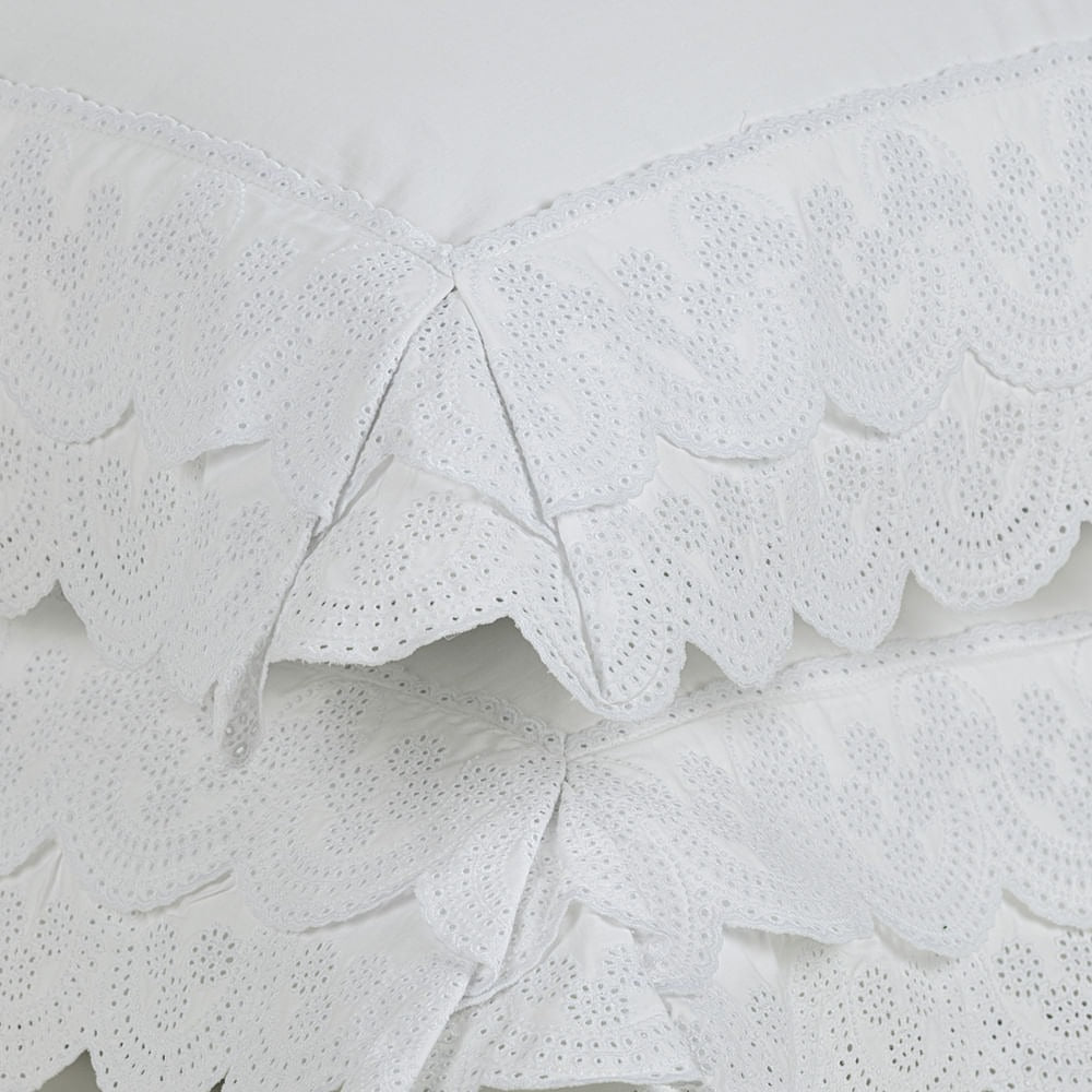 Jogo de Cama Queen Trussardi Goielli 300 Fios 100% Algodão Branco 2,40x2,80m