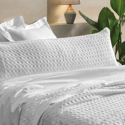 Fronha Body Pillow Altenburg Algodão Lux Versalhes 200 Fios com 4 Abas de 2cm 40x1,30m Cor Branco