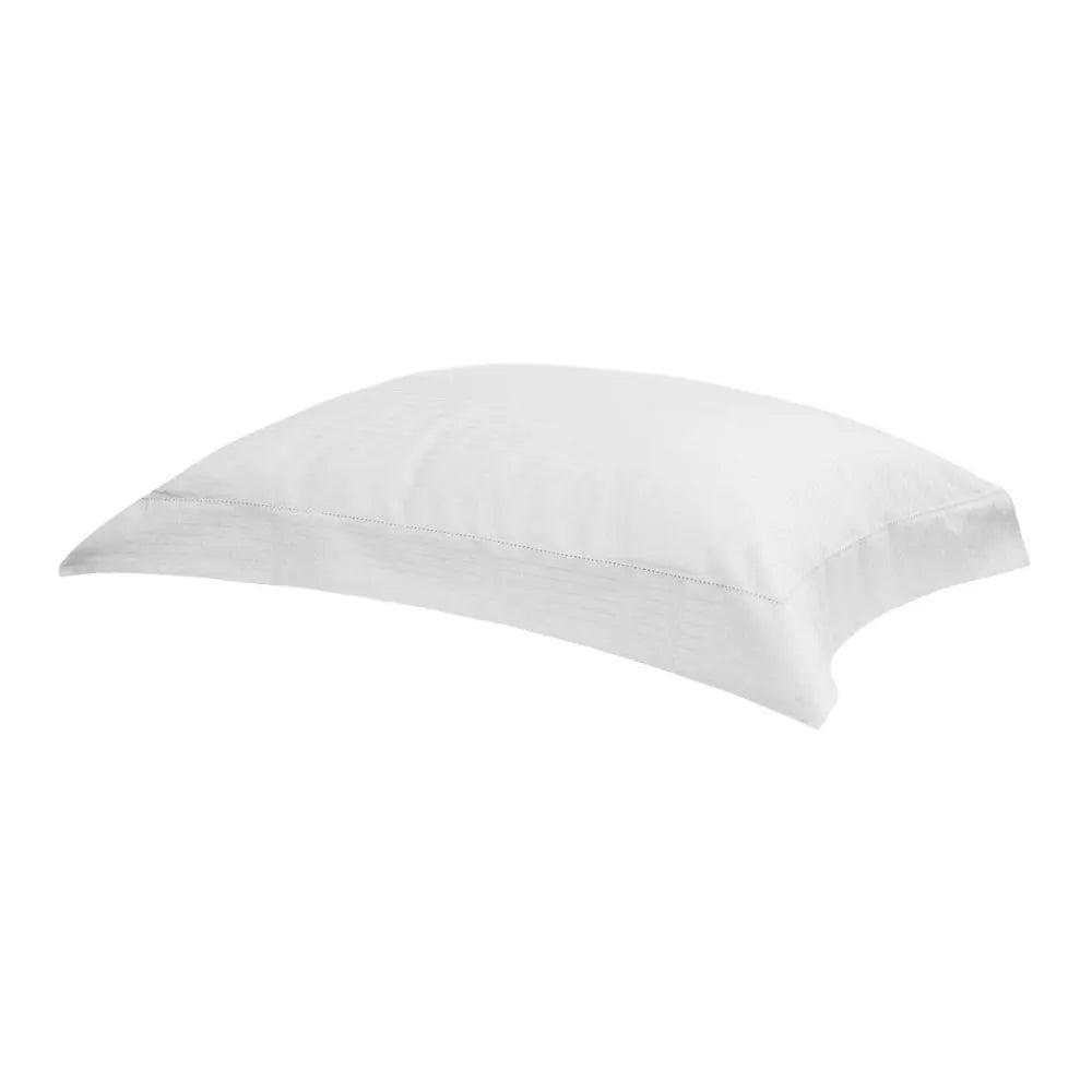 Fronha Buddemeyer Damask Stripes Branco 50cm x 70cm 300 Fios Cetim