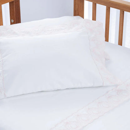 Fronha Trussardi Olivia Baby Branco e Soft Nude – 30 x 40cm