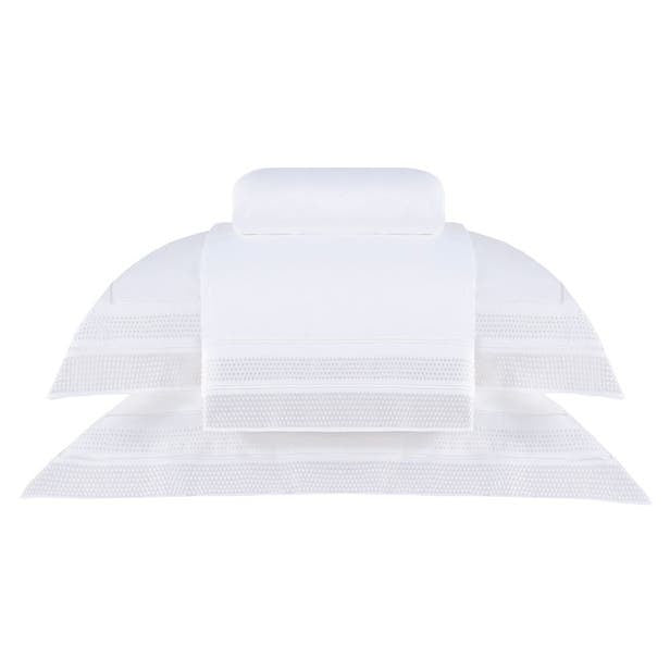 JOGO DE CAMA S.KING HORIZON BRANCO C/BORD.PEROLA 2.80X2.90CM