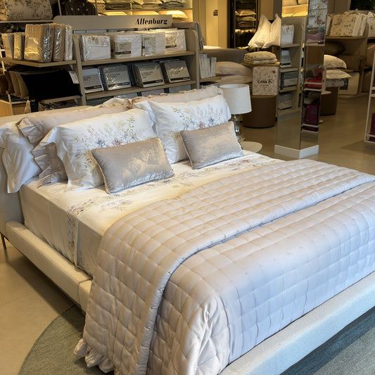 Jogo de Cama Super King Buddemeyer Luxus Catalina 400 Fios Cetim 100% Algodão Estampado 280x290cm