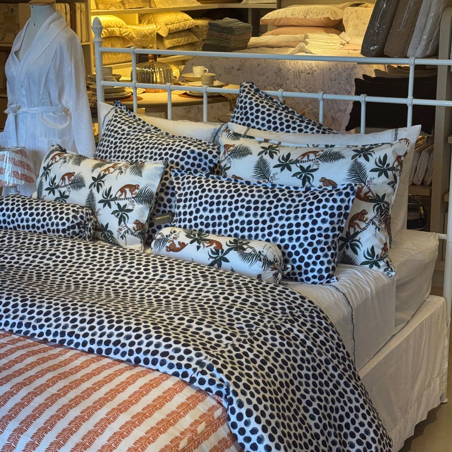 Capa de Almofada Blue Gardenia D Roig Estampa Macacos Variadas