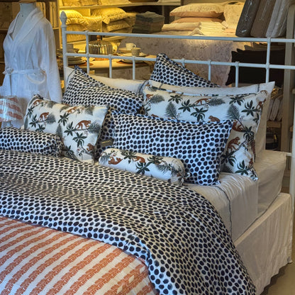 Capa de Almofada Blue Gardenia D Roig Estampa Bolas Branco/Azul Marinho