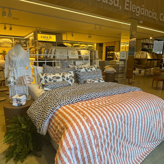 Capa para Edredom Blue Gardenia Bolas/Heras King Branco/Azul Marinho (Sem Fronhas)