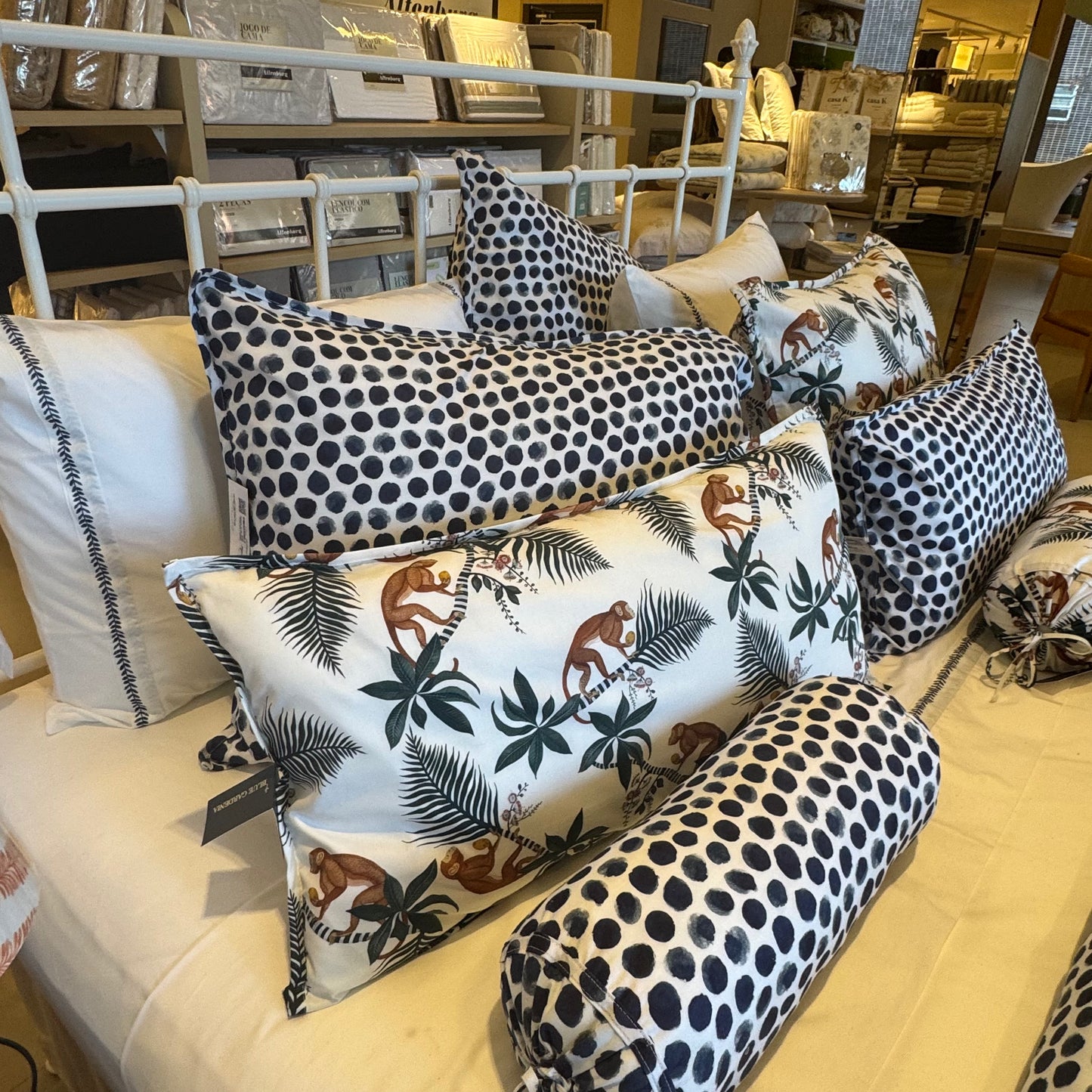 Capa de Almofada Blue Gardenia D Roig Estampa Macacos Variadas