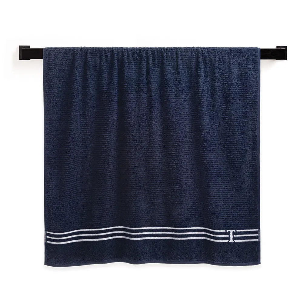 Toalha de Praia Trussardi Isola 100% Algodão Marino/Branco 86x160cm