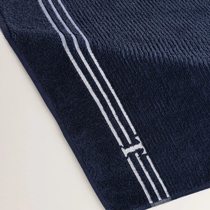 Toalha de Praia Trussardi Isola 100% Algodão Marino/Branco 86x160cm