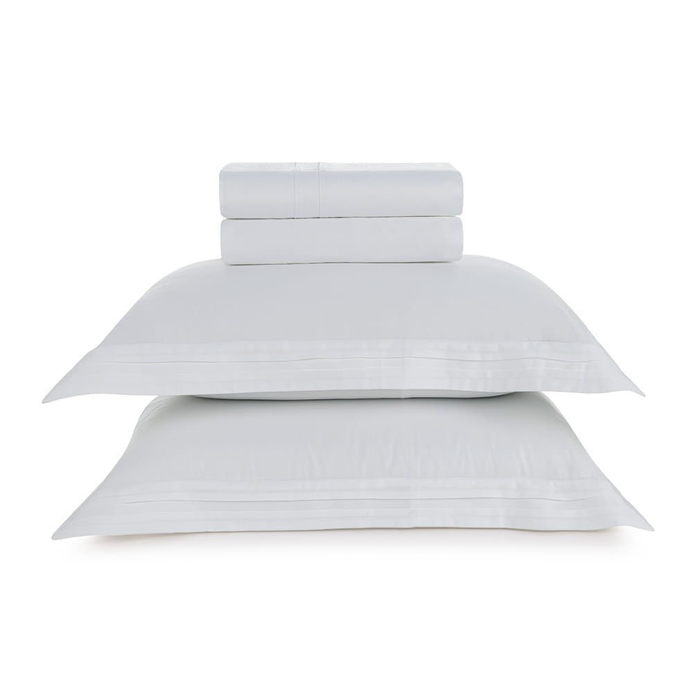Jogo de Cama King Trussardi Naxos 400 Fios 100% Algodão Branco 2,80x2,80m