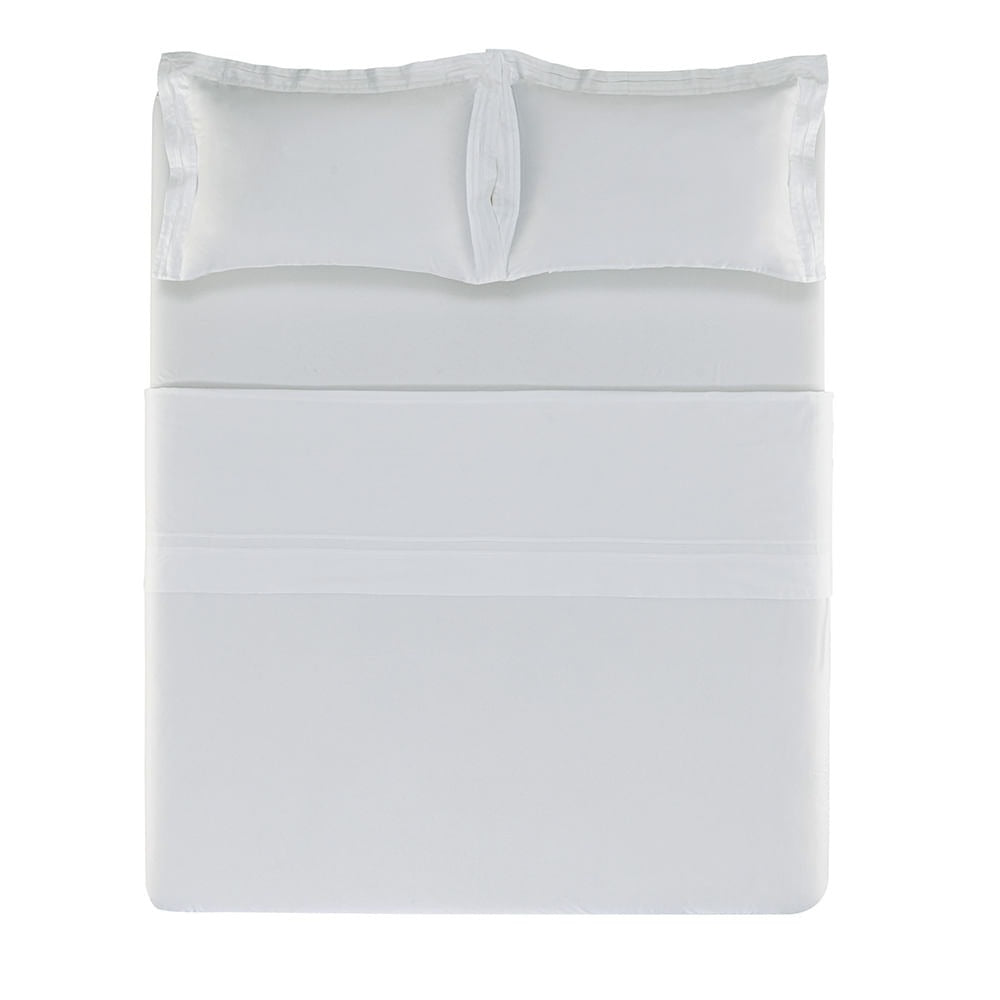 Jogo de Colcha King Trussardi Naxos 400 Fios 100% Algodão Branco 3,10x2,80m