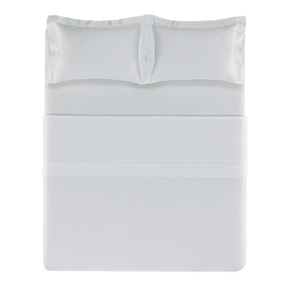 Jogo de Colcha King Trussardi Naxos 400 Fios 100% Algodão Branco 3,10x2,80m