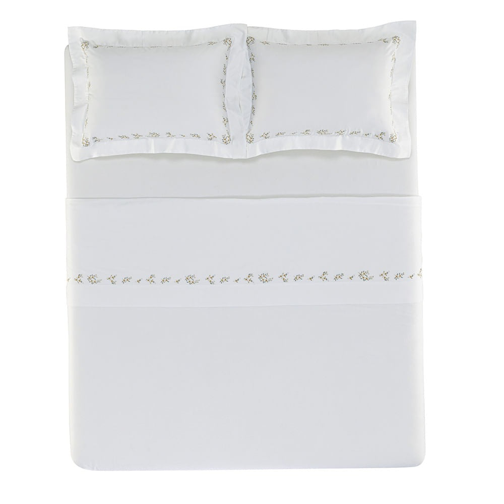 Jogo de Cama King Trussardi Zagara 300 Fios 100% Algodão Egípcio