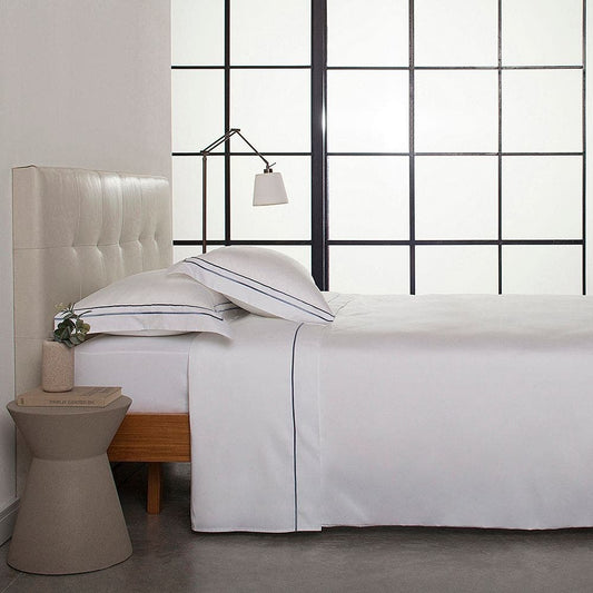 JOGO CAMA S.KING SUBLIME BRANCO PONTO CHEIO AZUL MARINHO